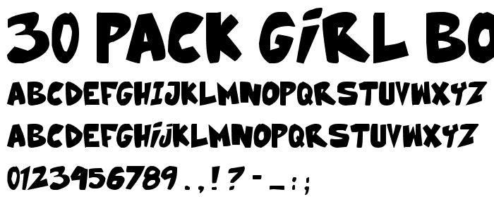 30 Pack Girl Bold font